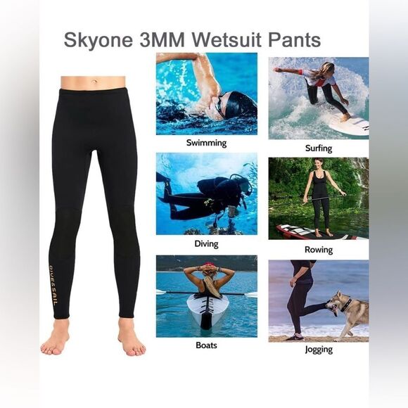 Wetsuit Pant Neoprene Pants for Women Men 3MM Snorkeling Scuba Long Leggings - Picture 1 of 8